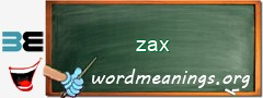WordMeaning blackboard for zax